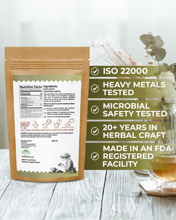 4 oz. Icelandic Moss Iceland Moss Herbal Tea (Cetraria Islandica) - 113g Herb Tea Liquen De Islandia