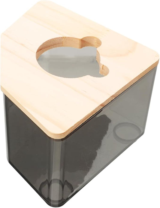 POPETPOP Chinchilla Dust Bath Container Hamster Bathtub Splashproof Small Pet Bathroom Acrylic Material