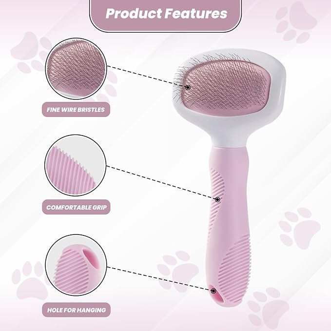 Small Slicker Brush for Grooming - Slicker Brush for Dogs and Cats can act as Deshedding Pet Tool for Healthy Coat Maintenance and Suitable for Short and long Haired Dogs