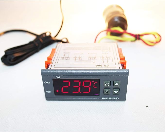 Inkbird Dual Stage DV 12V Digital Temperature Controller Fahrenheit Thermostat Heating and Cooling for Homebrewing Brew Fermenter Fridge Incubator Greenhouse