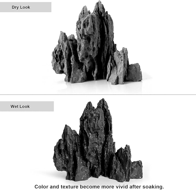 FZONE Aquarium Rocks Aquascaping, Micro Resin Seiryu Rock for Aquascaping