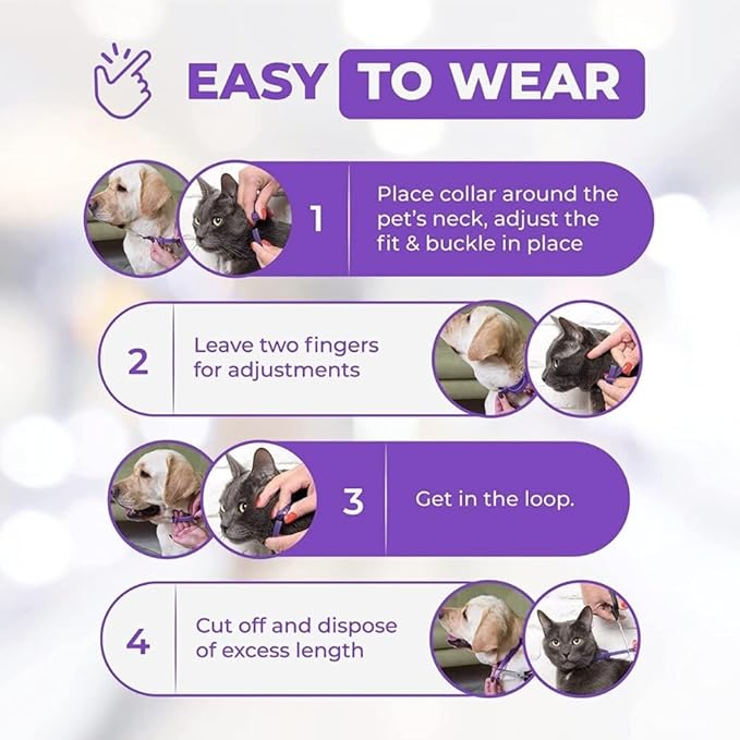 4 Pack - Cat Calming Collar for 120 Days of Calm; Cat Pheromones Help Anxiety Relief, Reduce Stress, Scratching, Meowing, Urine Marking; Indoor or Outdoor Cats; Long-Lasting Breakaway Design
