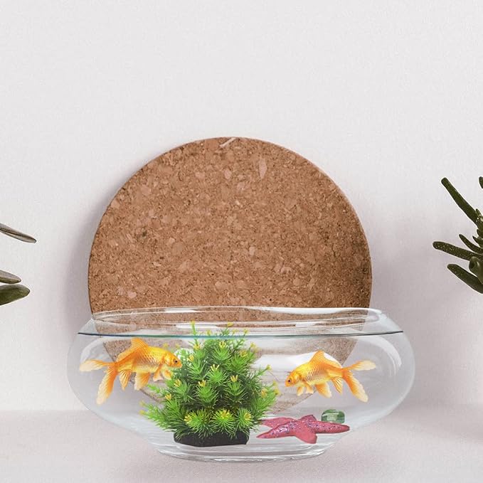 GANAZONO Glass Fish Bowl 9.84X9.84X3.93In Clear Desktop Aquarium Tank Hydroponic Plant Pot for Home Office Garden Wedding Decoration