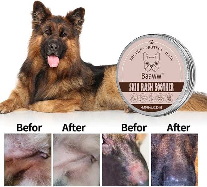 Dog Skin Irritation Treatment, Dog Red Skin, Hot Spot Soother Skin for Dogs, Anti-Itch Lotion, Allergy Relief & All-Natural Rash Cream for Dogs Soothing Relief for Dry, Itchy Coat - Cream 125ml