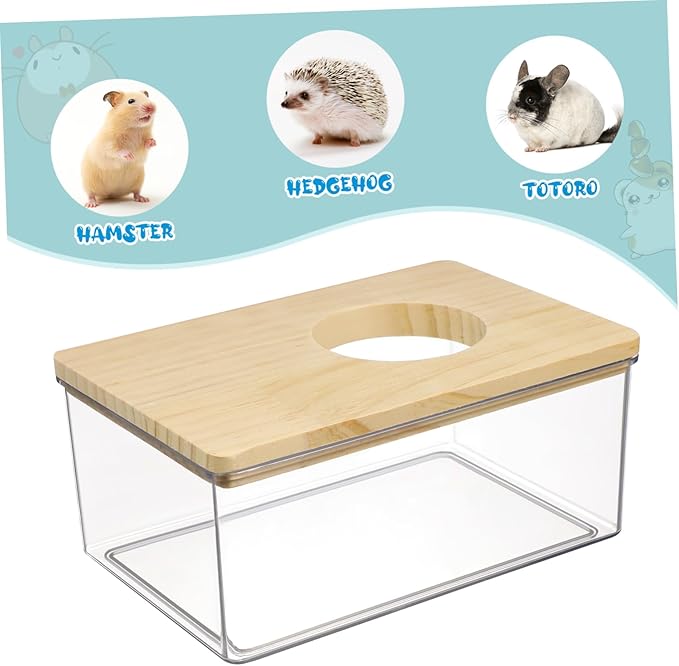BESPORTBLE Hamster Sand Bath Box Transparent Acrylic Chinchilla Dust Bath Pet Supplies Easy to