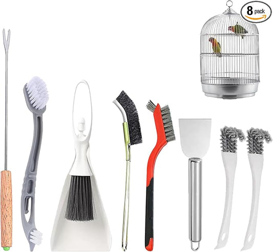 Bird Cage Cleaning Brush Tool Set, Bird Cage Cleaner, Suitable for Bird Cages, Rabbit Cages, Hamster Cages, Parrot Cages, and Other Small Pet Cage Accessories