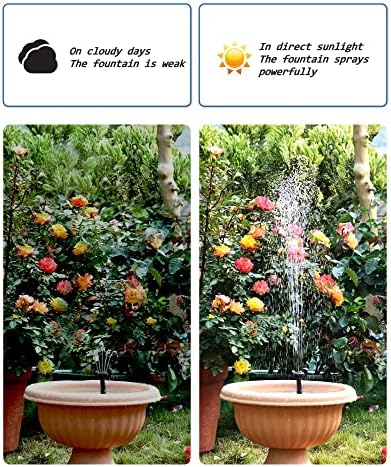 Biling Solar Fountain for Bird Bath, Solar Panel Kit Outdoor Solar Water Pump with 4ft Tubing for Hummingbird Bath, Small Pond and Fish Tank (Pack of 2)