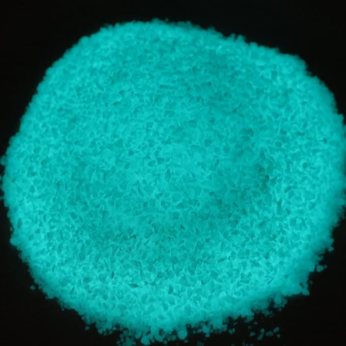 Glow in the Dark Gravel Stones,Aquarium Gravel,Aquarium Sand,Decorative Glow Gravel Rocks for Fairy Garden Fish Tank Succulents Pot Vase Filler Decor, 1 Pound (Blue Green, 1-3mm)
