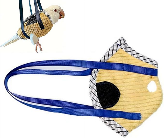 Portable Bird Traval Carrier Bag, Ultra-Soft Bird Diaper Flight Suit for Small Medium Parrots, Escape Resistant Outdoor Harness Vest, for Daily Outdoor & Nail Trimming, Ideal Gift for Birds Lovers