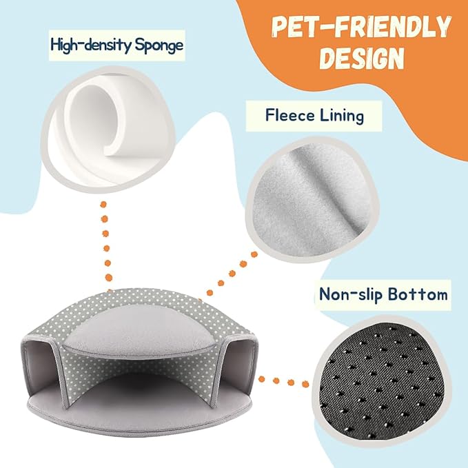 Guinea Pig Hideout, Interactive Guinea Pig Tunnel Bed, Washable Small Animal Tubes Toys Cage Accessories for Ferret Bunny Chinchilla