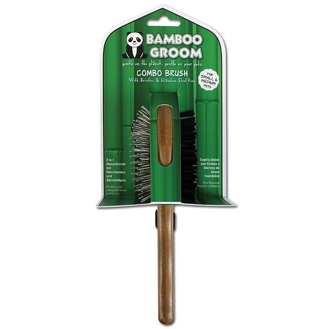 Alcott Bamboo Groom Oval Brush for Pets