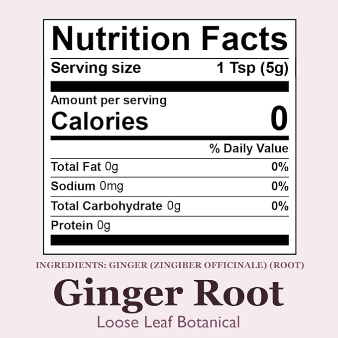 Organic Positively Botanicals Company, Ginger Root, Herbal Tea Loose Leaf Botanical, 4 Ounce