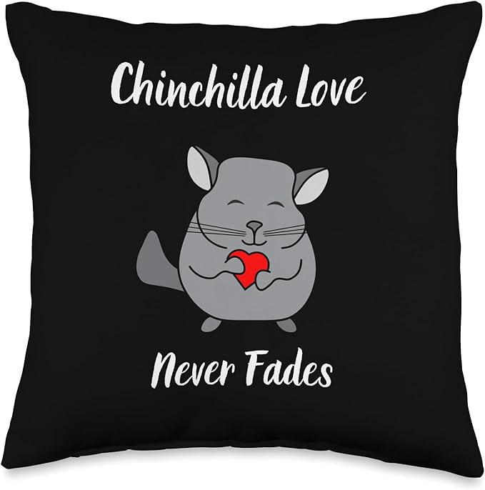 Funny Chinchillas Cage Toys Accessories Dust Bath Chinchilla Pet Love Never Fades Animal Lovers Chew Hay Crew Throw Pillow, 16x16, Multicolor
