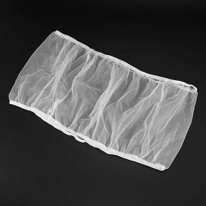 4X Bird Cage Cover Seed Catcher Bird Cage Mesh Net Cover Skirt Guard (White-M)