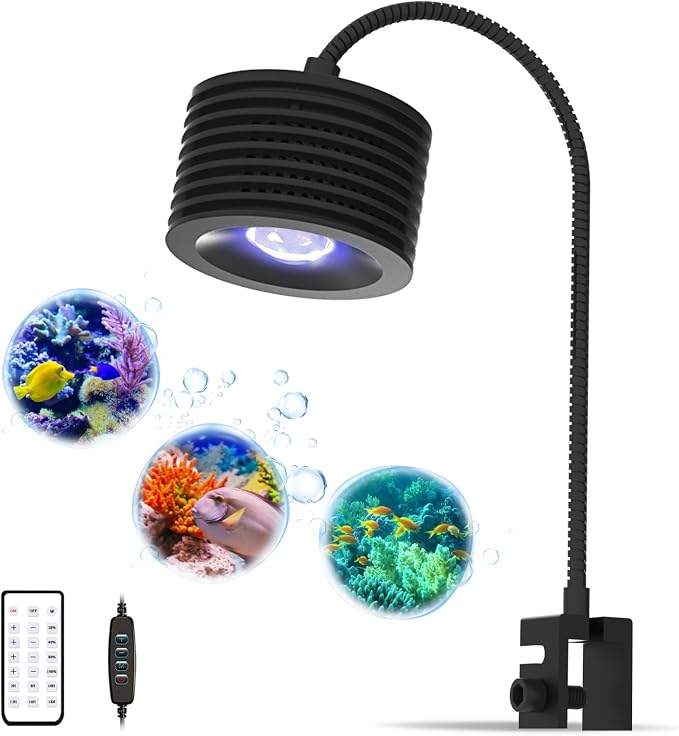 Lominie LED Aquarium Light Full Spectrum 25W Saltwater Aquarium Light for Reef Coral Fish Tank with Remote Control