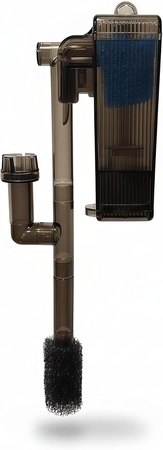 Aquarium Filter, Quiet Fish Tank HOB Filters 105GPH, 5W for 5 to 20 Gallon Aquariums with Adjustable Water Flow Extendable Intake Tube Surface Skimmer External Hang-On Back