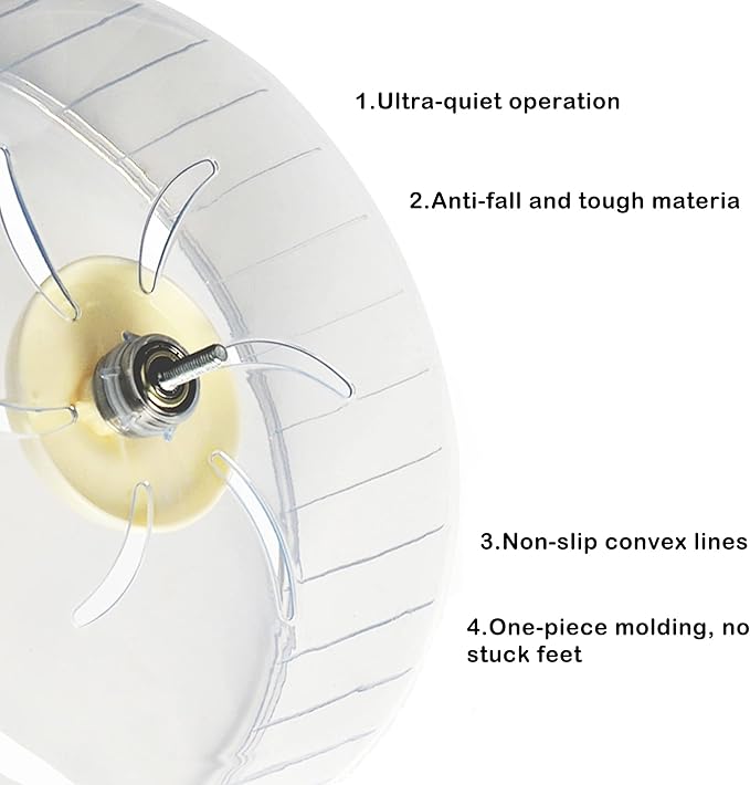 Silent Hamster Exercise Wheel - 7.9 Inch Running Spinner Quiet Runner for Small Animal Pet Gerbil Dwarf Syrian Hedgehog Rat Mouse Mice