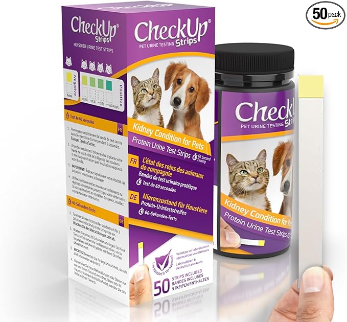 CheckUp Testing Strips x 50 (Protein Urine Test Strips for Cats & Dogs)