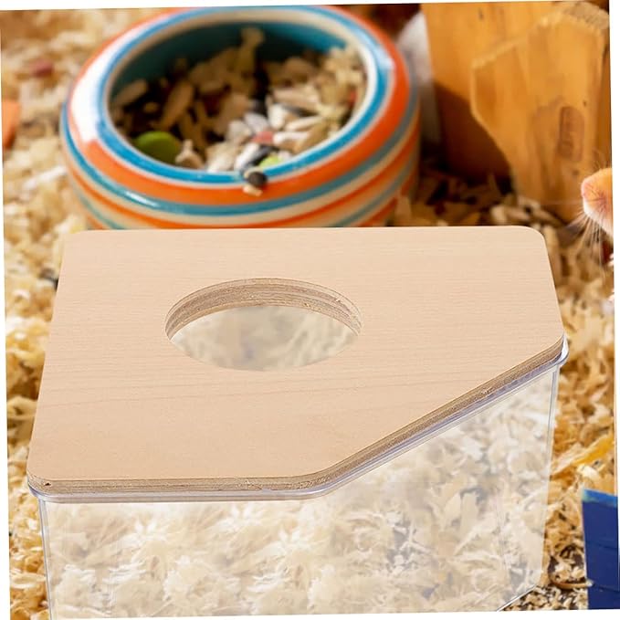 Large Triangle Hamster Bath Room Acrylic Pet Bathing Supplies Dust Bath Container for Chinchilla Guinea Pig