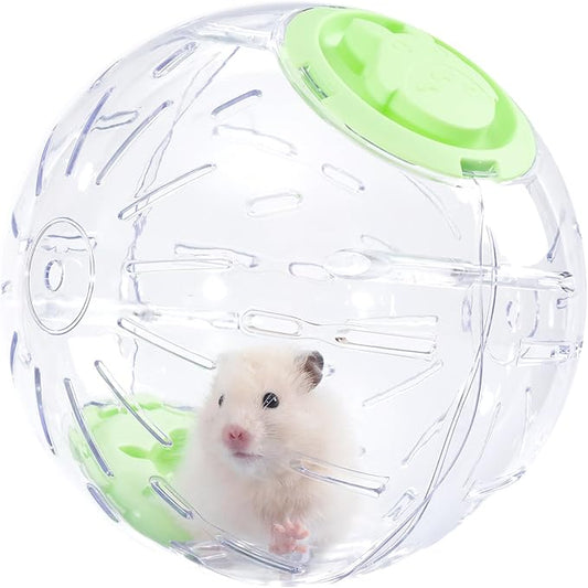 7.9 Inch Hamster Ball, Running Ball Toy, Transparent, Breathable, Promote Exercise Health, Reduce Stress, Easy to Clean, Hamster Accessory, for Syrian Dwarf Hamster, Gerbils, Mice, Small Pets, Green