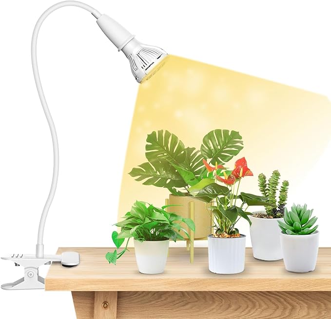 SANSI Grow Lights for Indoor Plants, 10W Clip-On Gooseneck LED Plant Lights | Lifetime Free Bulb Replacement, Plant Lights for Indoor Growing, 1-Head No Timer, Full Spectrum LED Grow Light, High PPFD