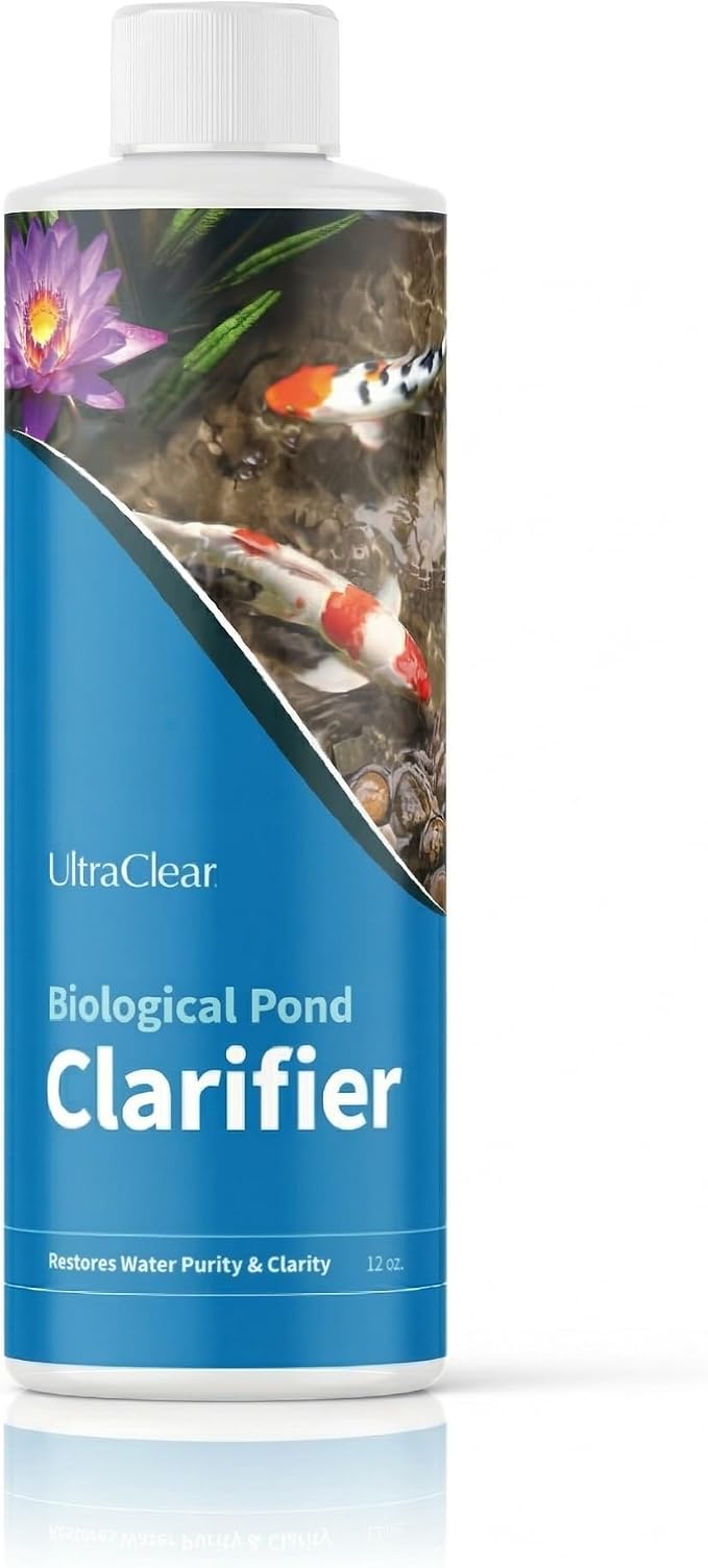 Pond Clarifier for Outdoor Ponds - Treats up to 30,000 Gallons - Concentrated Live Beneficial Bacteria - Clears Cloudy Pond Water - Safe for Fish, Plants, Pets and People