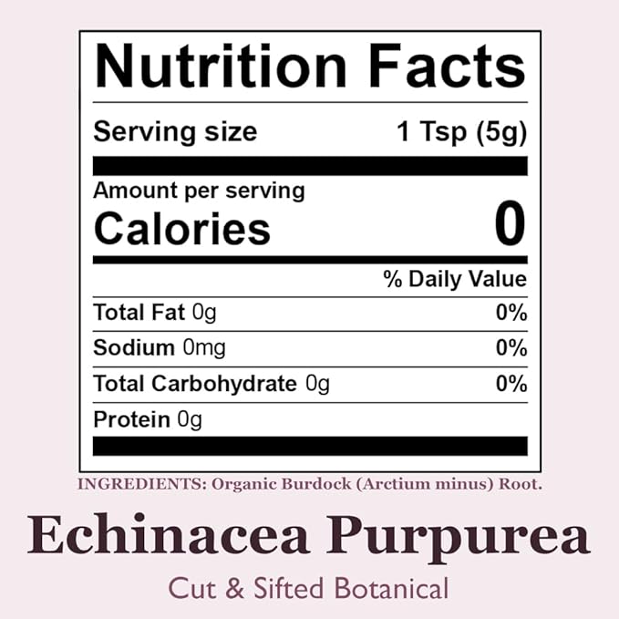 Organic Positively Botanicals Company, Echinacea Purpurea, Herbal Tea Loose Leaf Botanical, 4 Ounce