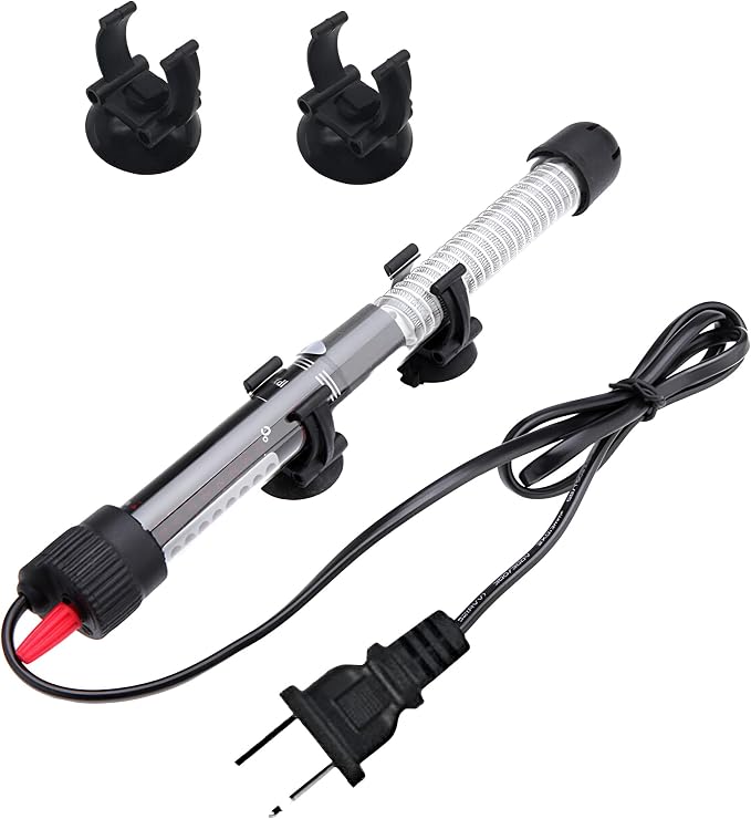 50W Submersible Aquarium Heater, Adjustable Temperature for Fish Turtle Tank with Suction Cup Mounting