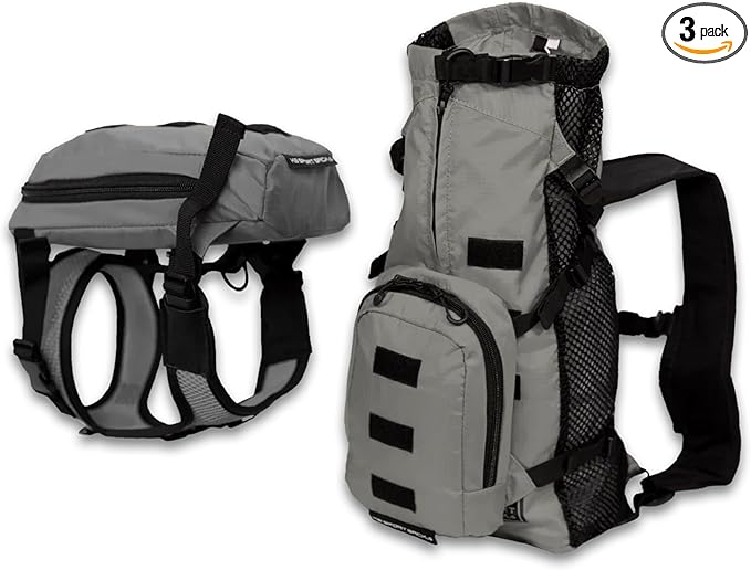 K9 Sport Sack Walk-On - X-Small, Shark Skin Gray - Ideal for Dogs with 9-12” Back Length - Lightweight, Packable, Backpack-Style Carrier - Includes Compatible Harness & Storage Bag