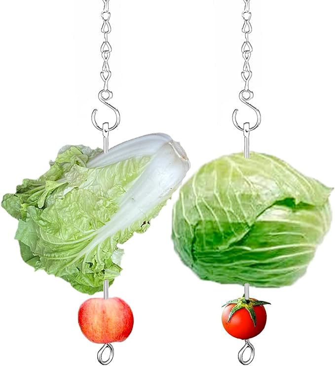 Chicken Vegetable Hanging Feeder Toy for Hens Pet Chicken Veggies Skewer Fruit Holder for Hens Large Bird