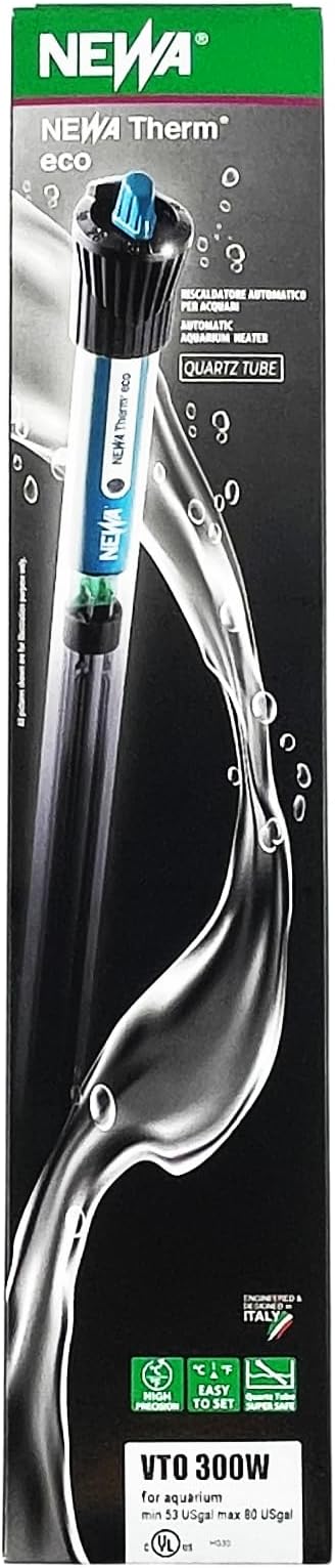 Newa Therm Eco Heater Submersible Adjustable Aquarium Heater with Suction Cup, 300 watt