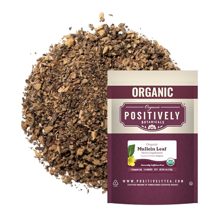 Organic Positively Botanicals Company, Mullein Leaf, Loose Leaf Botanical, 4 Ounce