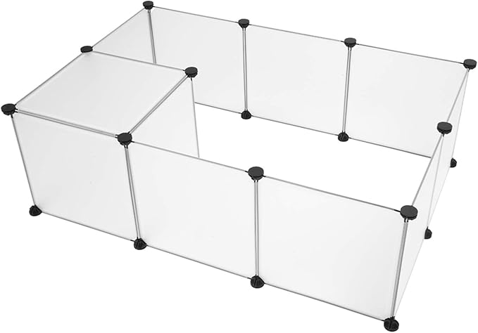 Universal Pet Playpen, Portable Large Plastic Yard Fence for Small Animals - Puppy Kennel Crate, Rabbit Hutch, Hamster & Guinea Pig Enclosure - Easy to Assemble, DIY Expandable, Durable ABS Connectors