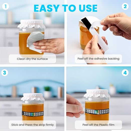 Horizontal Stick On Thermometer Strip, Digital Temperature Display for Fermenting, Brewing, Wine, Beer, Kombucha or Aquariums. 50-90F (10-32C) Adhesive Sticker 10 Pack (10)