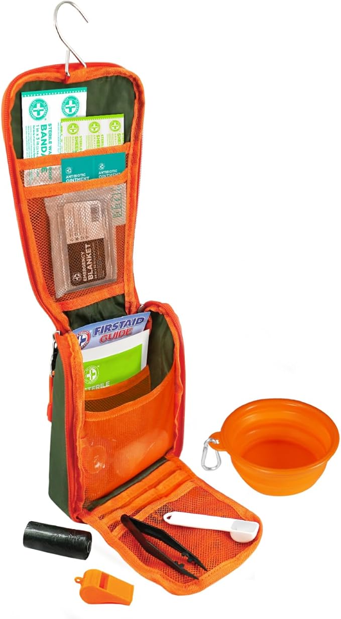 Be Smart Get Prepared Trails N’ Tails First Aid For You & Your Pet - 72 Pieces - Pet Care & Emergency Essentials - Designed for Pets, Outdoor, Auto & Home - Compact & Portable