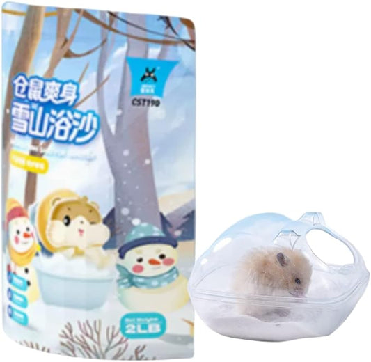 MANON ROSA Chinchilla Bath Sand-No-Dust Sand for Hygienic Bathing Litter Box - Ideal for Dwarf Hamsters Gerbils Mice Degus and Small Pets (S(2lb),Bath Sand)