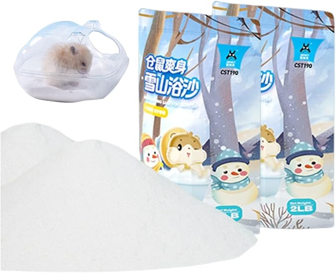 MANON ROSA Chinchilla Bath Sand-No-Dust Sand for Hygienic Bathing Litter Box - Ideal for Dwarf Hamsters Gerbils Mice Degus and Small Pets (M(4lb),Bath Sand)