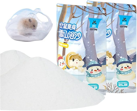 MANON ROSA Chinchilla Bath Sand-No-Dust Sand for Hygienic Bathing Litter Box - Ideal for Dwarf Hamsters Gerbils Mice Degus and Small Pets (M(4lb),Bath Sand)