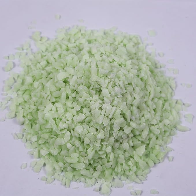Glow in the Dark Gravel Stones,Aquarium Gravel,Aquarium Sand,Decorative Glow Gravel Rocks for Fairy Garden Fish Tank Succulents Pot Vase Filler Decor, 1 Pound (Yellow Green, 3-5mm)
