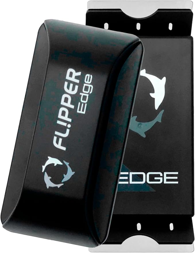 Flipper Edge 2-in-1 Scrubber Scraper Floating Magnetic Fish Tank Aquarium Cleaner with Dual Blades - Efficient Glass & Acrylic Aquarium Cleaning Tools (Standard)