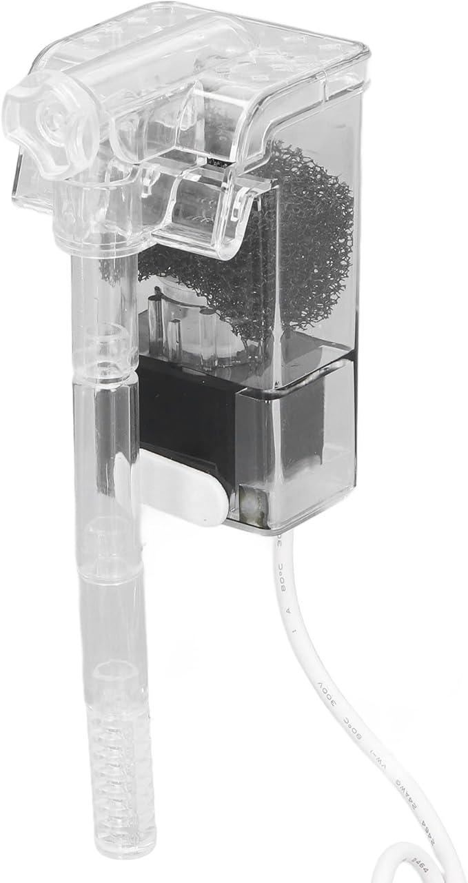 Ultra Quiet Aquarium Hang on Filter, Slim Aquarium Filter Performance Hang On The Back Power Filter Adjustable Space Saving Fish External Hanging Filter
