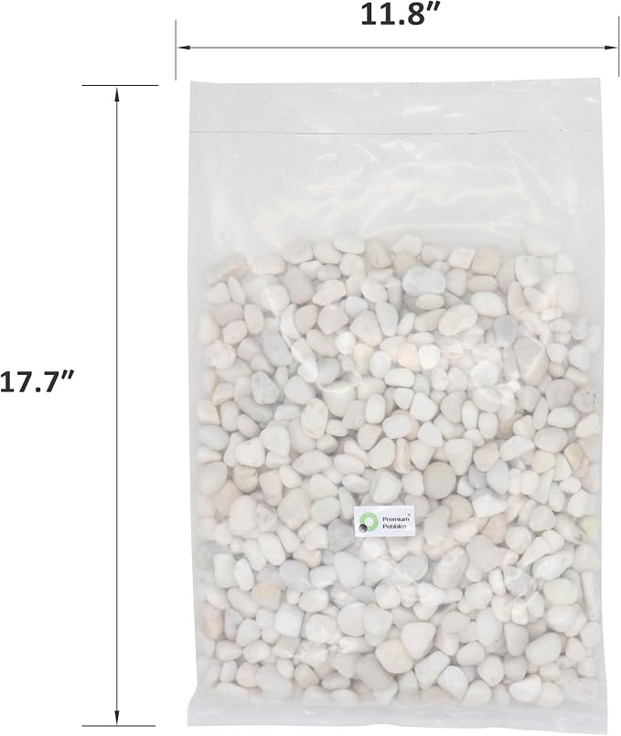 White Polished Rocks for Plants, Decorative Pebbles, 0.5-1 Inch, 18 lb