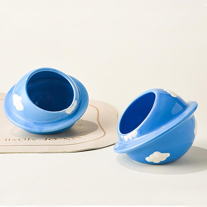 GKYZBB Blue Planet Hideout Ceramic,Hamster House and Habitats Cool Bed Ideal for All Season Dwarf Gerbil Mice Golden Bear