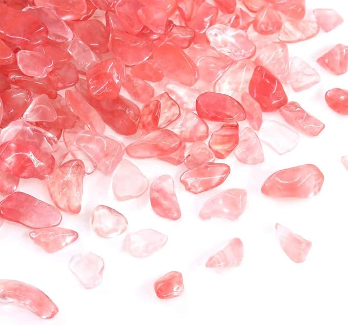 WAYBER Crushed Pink Man-Made Quartz Decorative Gravel Stones, 2 Lbs (920g) | Toxin-free, Colorfast, Great for Reiki Healing, DIY Crafts, Vase Filler, Aquarium Landscaping & Planter Décor