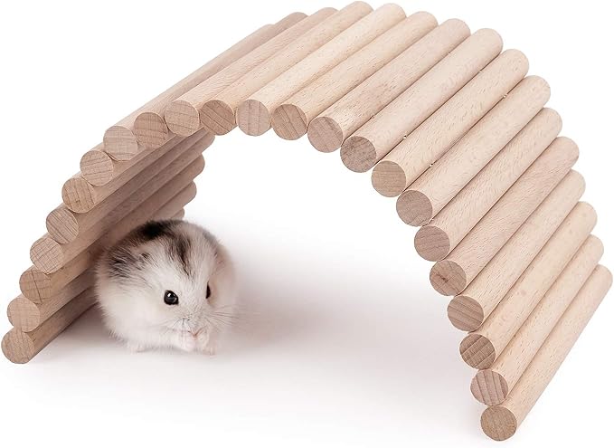 Niteangel Hamster Climbing Ladder Wooden Suspension Bridge for Guinea Pigs Rats Hedgehog Gerbils Mouse Sugar Glider and Other Small Animals (Small)
