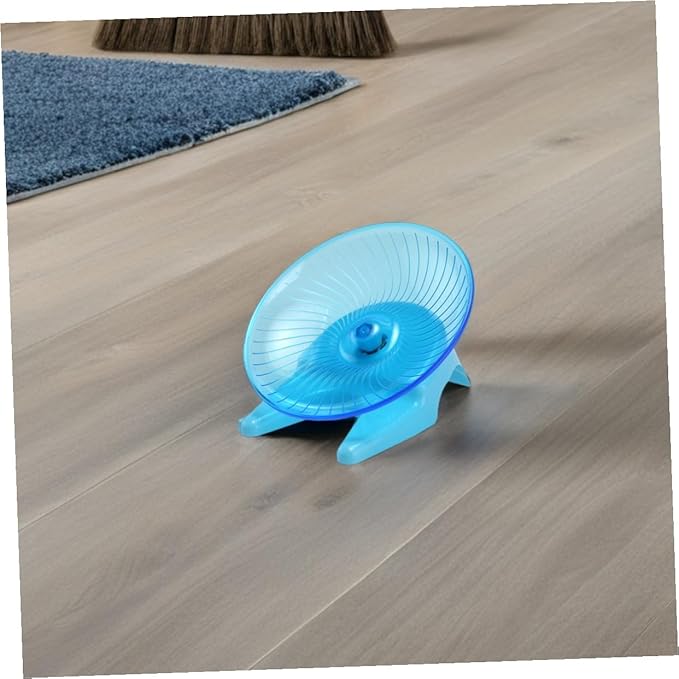 Cabilock Silent Pet Running Wheel with Non-Slip Stand, 7-inch Flying Saucer Hamster Exercise Wheel for Gerbils, Hamsters, and Small Animals, Light Blue Small Animal for Active Play