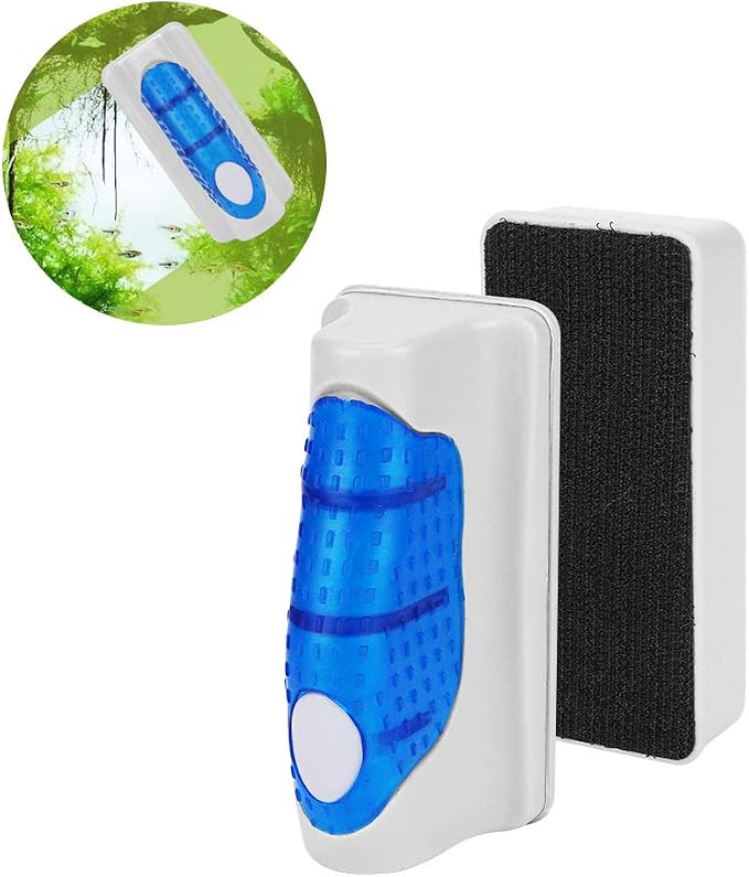 Aquarium Glass Cleaner, Magnet Fish Tank Glass Algae Cleaner Scrubber Clean Brush (L)