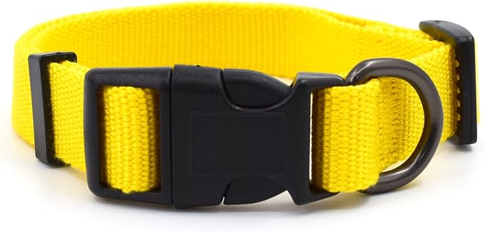 Yellow Dog Collar for Large Dog, Breathable, Anti-Odor & Soft, Comfortable for Sensitive Skin Puppies, 90% Bamboo Rayon, Adjustable Quick-Release Buckle Pet Collar for Large Breeds