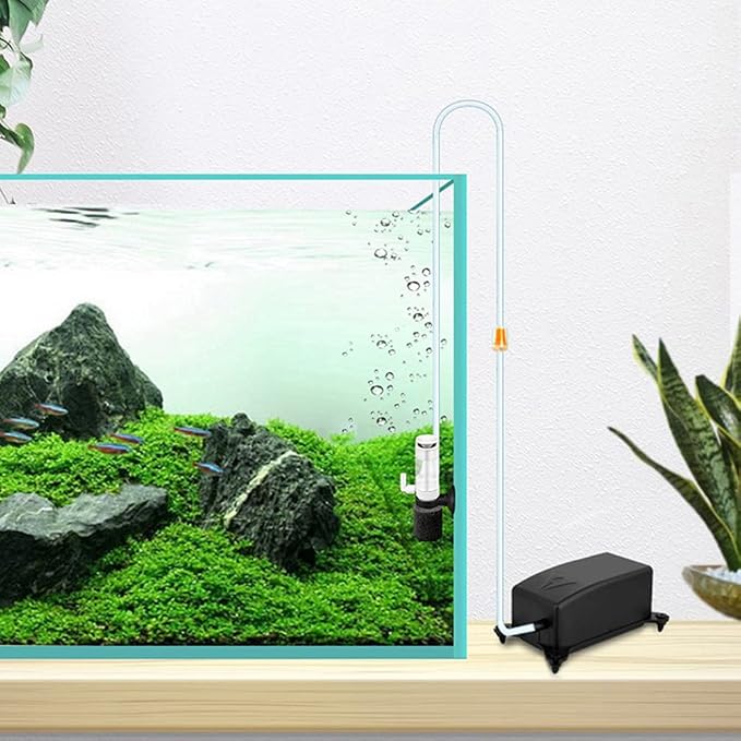 HIERYAN Super Mini Aquarium Single Sponge Filter with Oxygen Pump | 3-in-1 Filtration Ultra Quiet Air Pump, Submersible Foam Filter for Small Fish Tank 1-10 Gallon