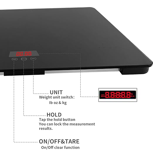 Digital Pet Scale for Dogs, 25.6 X 17.7inchs, Max 220 lbs, Animal Scale Platform, 3 Weighing Modes, kg, oz, lb, Precision 10g, Black